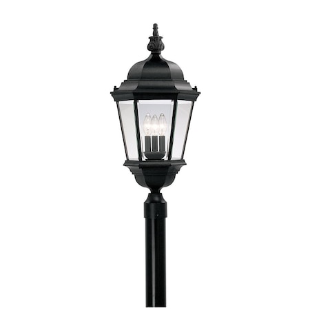 Designers Fountain Stockton 3-Light Black Cast Aluminum Line Voltage Outdoor Weather Resistant Post Light 2956-BK